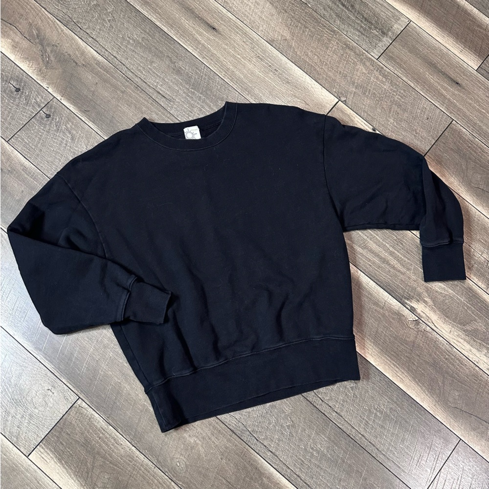 Aerie Black Offline Oversized Crewneck